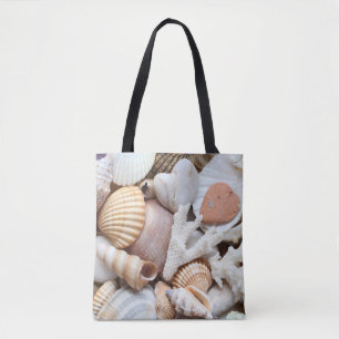 Sea Shells Stones Coral Background Tote Bag