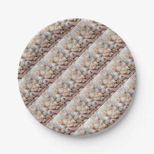 Sea Shells, Summer Beach Exotic Tropical Romantic Paper Plate