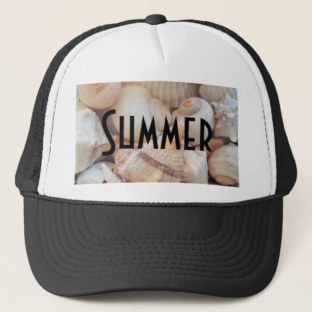 Sea Shells, Summer Beach Exotic Tropical Romantic Trucker Hat (Front)