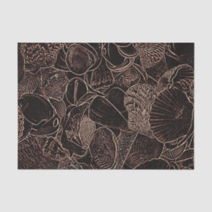 Sea Shells Vintage Brown Black Ocean Beach Tissue Paper