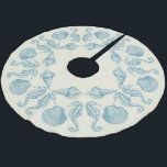 Sea Side Shells Beach Christmas Warm White Brushed Polyester Tree Skirt<br><div class="desc">Complete your seaside or beach holiday scene with your own custom tree skirt.  Ocean themed design features sea horses and shells in an attractive pattern.  Change the warm white background colour to fit your own colour theme.</div>