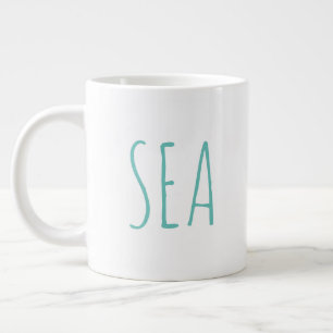 "Sea" Simple Modern Farmhouse Large Coffee Mug