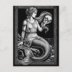 Sea Siren Mermaid Framed Artwork Postcard