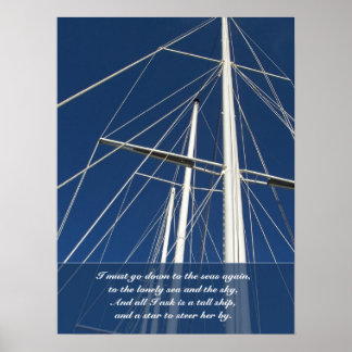 Sea & Sky Poem Ships Rigging Poster