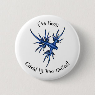 Sea slug blue dragon illustration 6 cm round badge