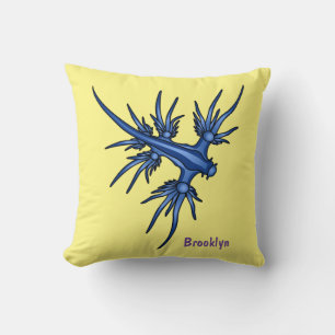 Sea slug blue dragon illustration cushion