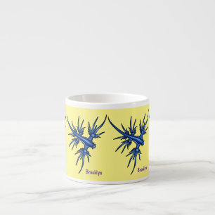 Sea slug blue dragon illustration espresso cup