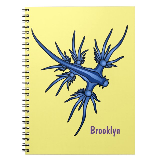 Sea slug blue dragon illustration notebook (Front)