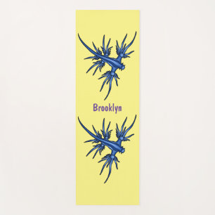 Sea slug blue dragon illustration yoga mat