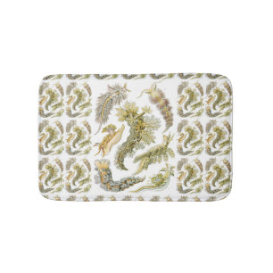 Sea Slugs by Ernst Haeckel, Vintage Nudibranchia Bath Mat