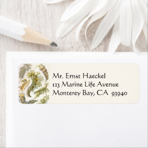 Sea Slugs by Ernst Haeckel, Vintage Nudibranchia Return Address Label