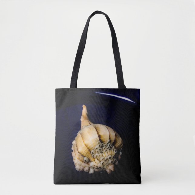 Sea Snail Shell with Barnacles Tote Bag (Front)