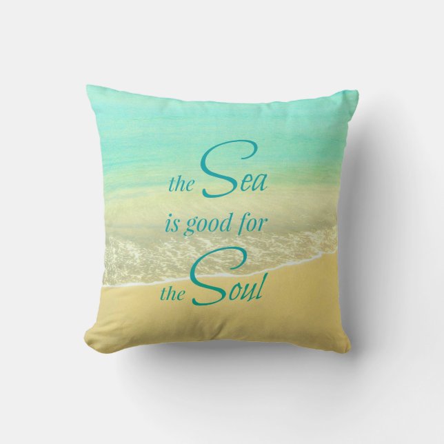 Sea Soul Beach Wave Pillow (Front)
