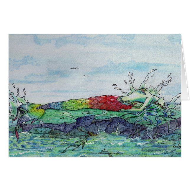 Sea Splash Mermaid Card (Front Horizontal)