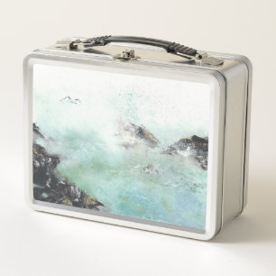 Sea spray Ocean Seagull Maureen Girard Coastal Metal Lunch Box