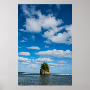 Sea Stack Surrounded By Ocean Poster