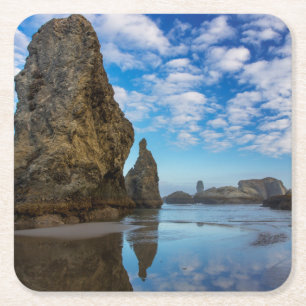 Sea Stacks on Bandon Beach in Bandon, Oregon 1 Square Paper Coaster