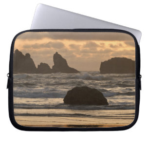 Sea stacks on the beach at Bandon, Oregon Laptop Sleeve