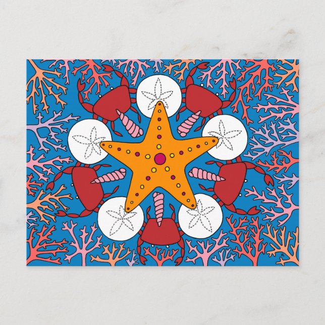 Sea Star and Coral Postcard (Front)