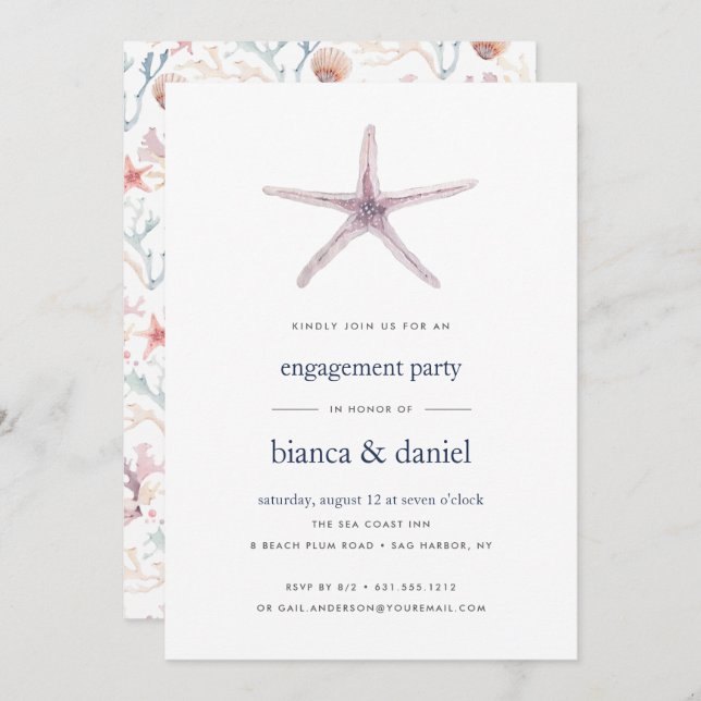 Sea Star | Engagement Party Invitation (Front/Back)