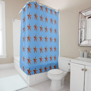 Sea Stars dance on blue Shower Curtain