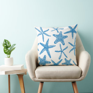 Sea stars in blue cushion