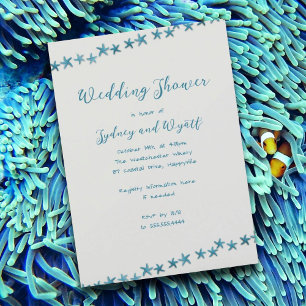 Sea Stars Pre-wedding Shower Party For Couple Invitation