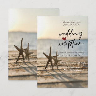 Sea stars Sand Beach Reception Invitation