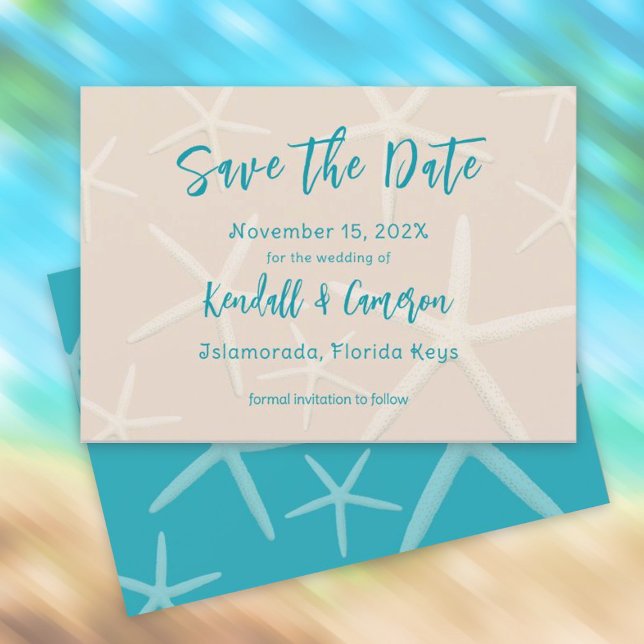 Sea Stars Starfish Save the Dates Invitation (Creator Uploaded)