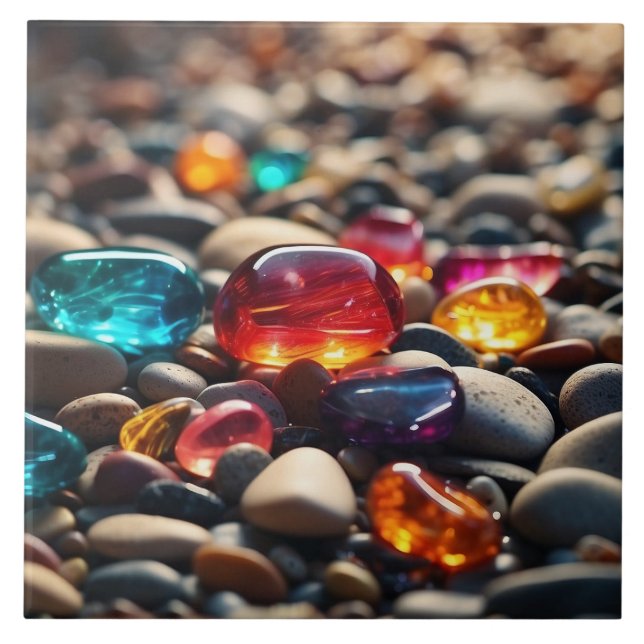 Sea stones Ceramic Tile (Front)