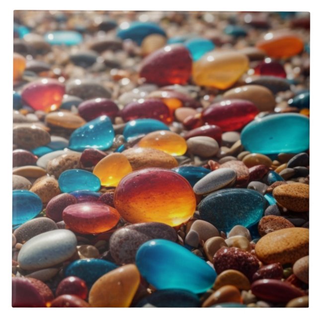 Sea stones Ceramic Tile (Front)