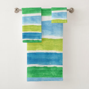 Sea Stripes Art Print  Bath Towel Set