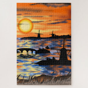 Sea Sunrise Puzzle Netherlands Landscape