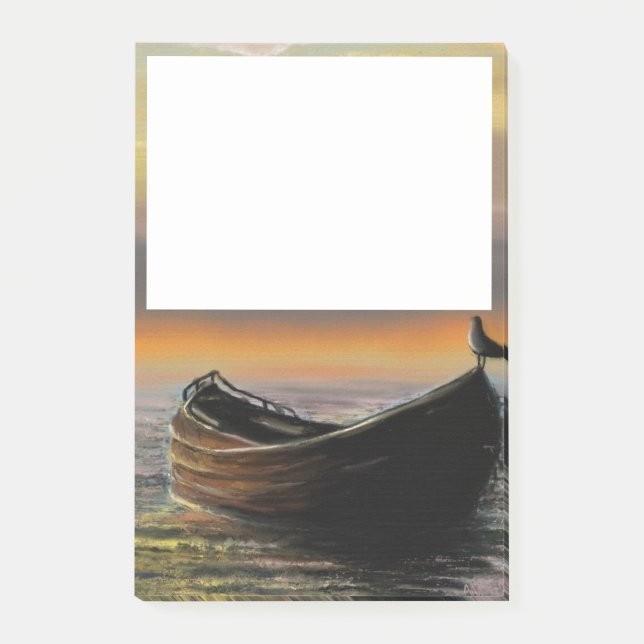 Sea Sunset Boat Post it Notes (Front)