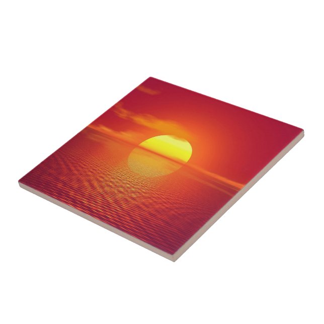 Sea Sunset Ceramic Tile (Side)