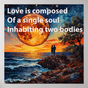 🌊 Sea Sunset Couple Love Romantic Valentine Quote Poster