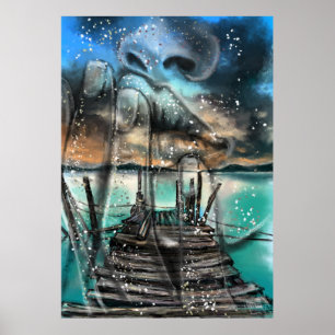 Sea Sunset Dreams Poster Print - Painting Art
