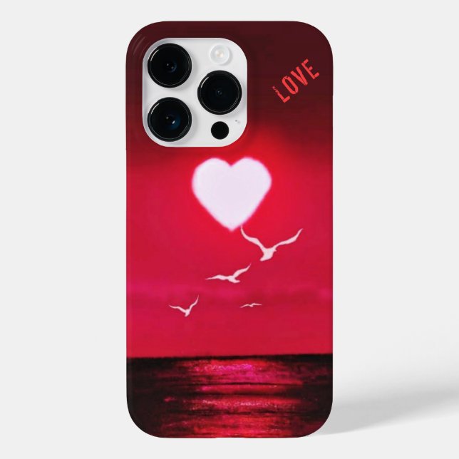 Sea Sunset iPhone Case Love Romantic Red (Back)