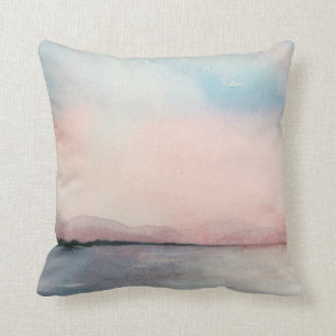 Sea Sunset Triptych - Pastel Watercolors Cushion
