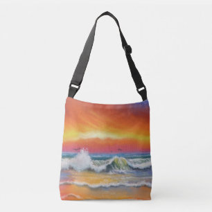 Sea Sunset Waves Crossbody Bag