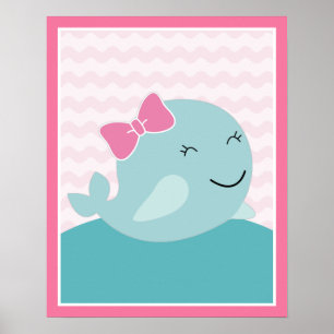 Sea Sweeties Girl Sealife Pink- Whale Art Poster