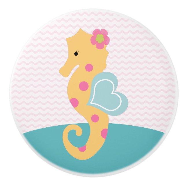 Sea Sweeties Seahorse Nursery Drawer Pull Knob (Front)