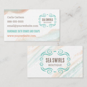 Sea Swirl Beach Watercolour Business Card