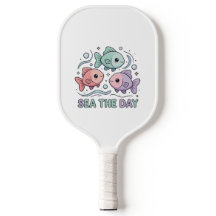 "Sea The Day" Colourful  Fish Beach Paddle ball