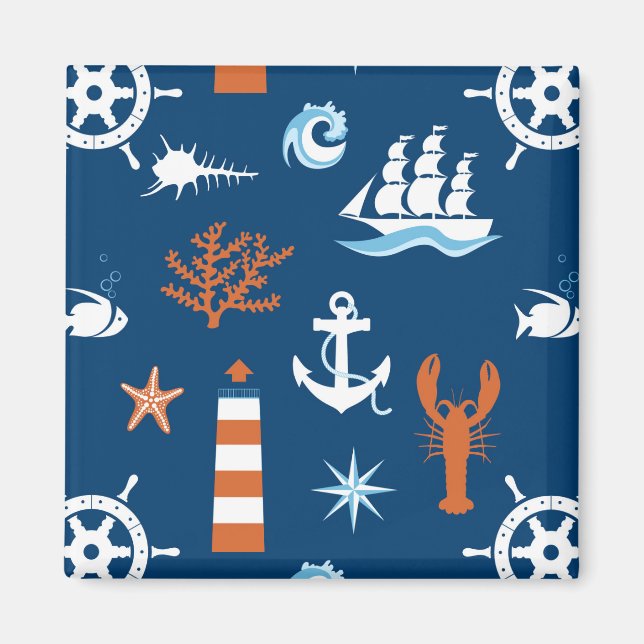 Sea Theme Pattern 1 Magnet (Front)