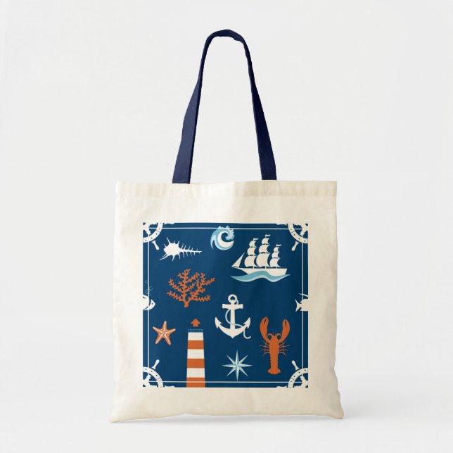 Sea Theme Pattern 1 Tote Bag (Front)