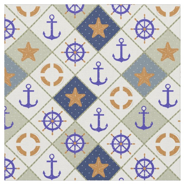 Sea Theme Pattern 2 Fabric (Close Up)