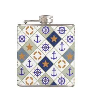 Sea Theme Pattern 2 Hip Flask