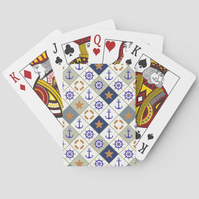 Sea Theme Pattern 2 Playing Cards (Back)