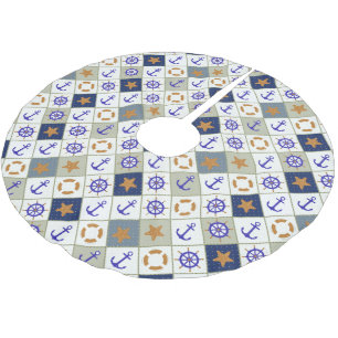 Sea Theme Pattern Brushed Polyester Tree Skirt